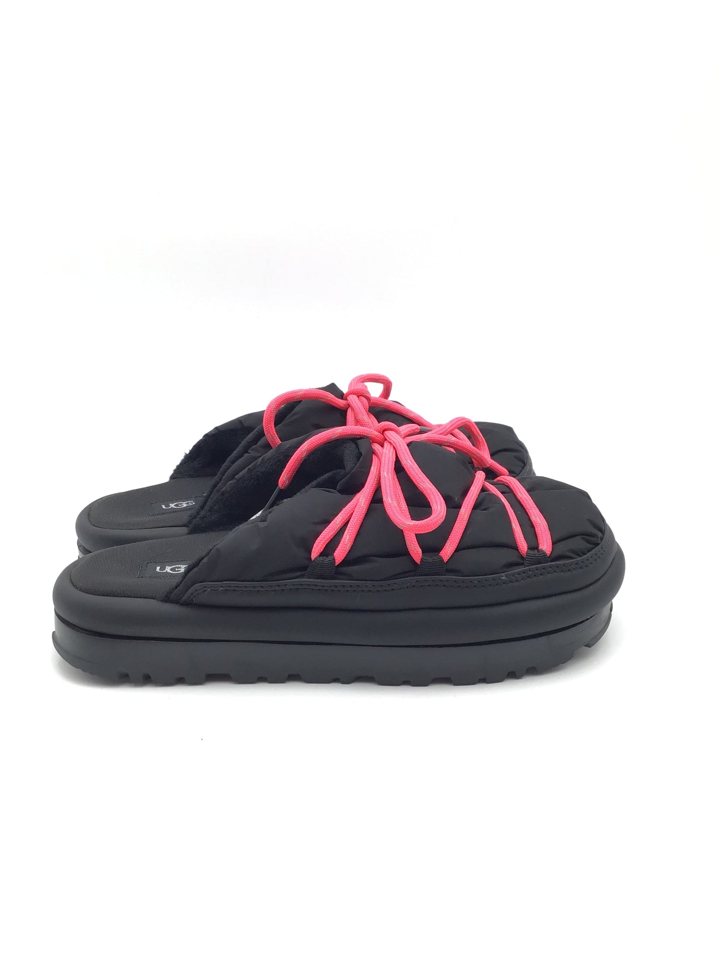 Shoes Designer By Ugg In Black & Pink, Size: 8