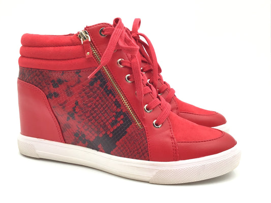 Heels Wedge Sneaker By Aldo In Red, Size: 11