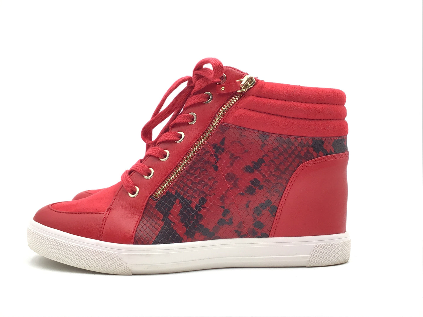 Heels Wedge Sneaker By Aldo In Red, Size: 11