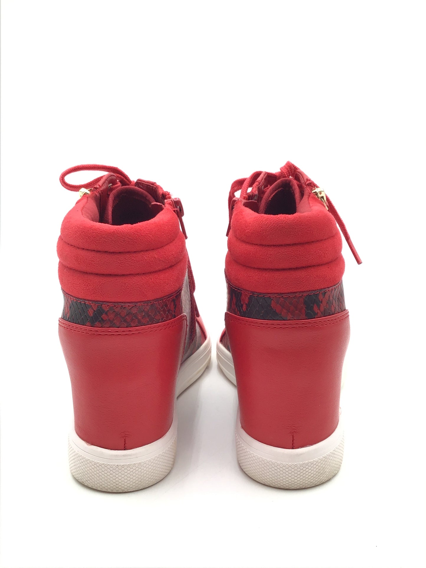 Heels Wedge Sneaker By Aldo In Red, Size: 11