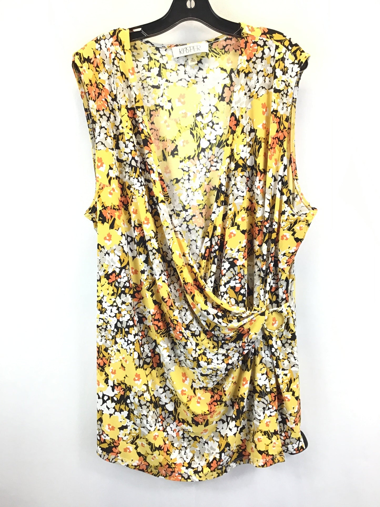 Floral Print Top Sleeveless Kasper, Size 3x