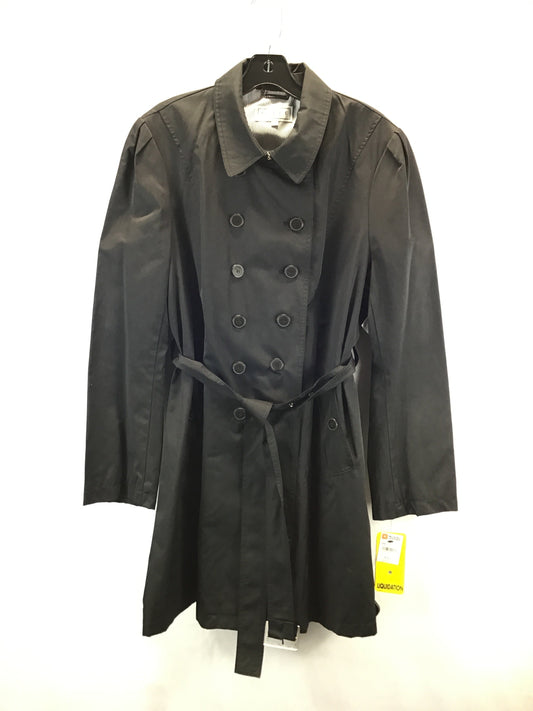 Coat Trench Coat By Clothes Mentor In Black, Size: Xxl