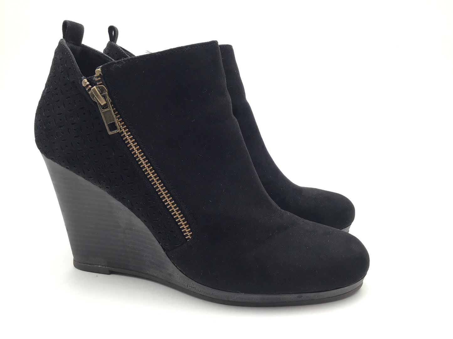 Boots Ankle Heels By Just Fab In Black, Size: 9