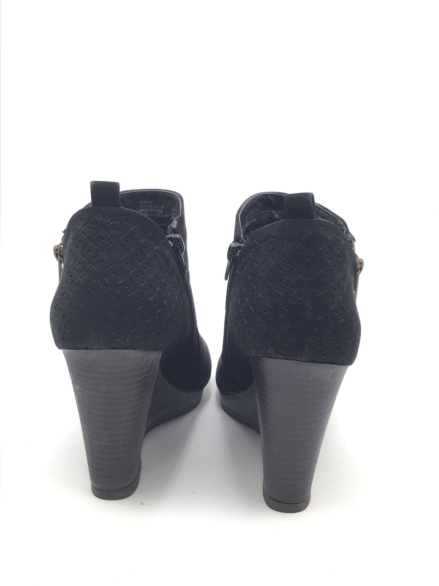 Boots Ankle Heels By Just Fab In Black, Size: 9