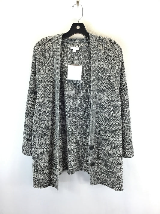 Sweater Cardigan By J. Jill In Black & White, Size: L