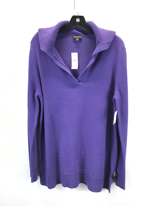 Sweater By Ann Taylor In Purple, Size: Xl