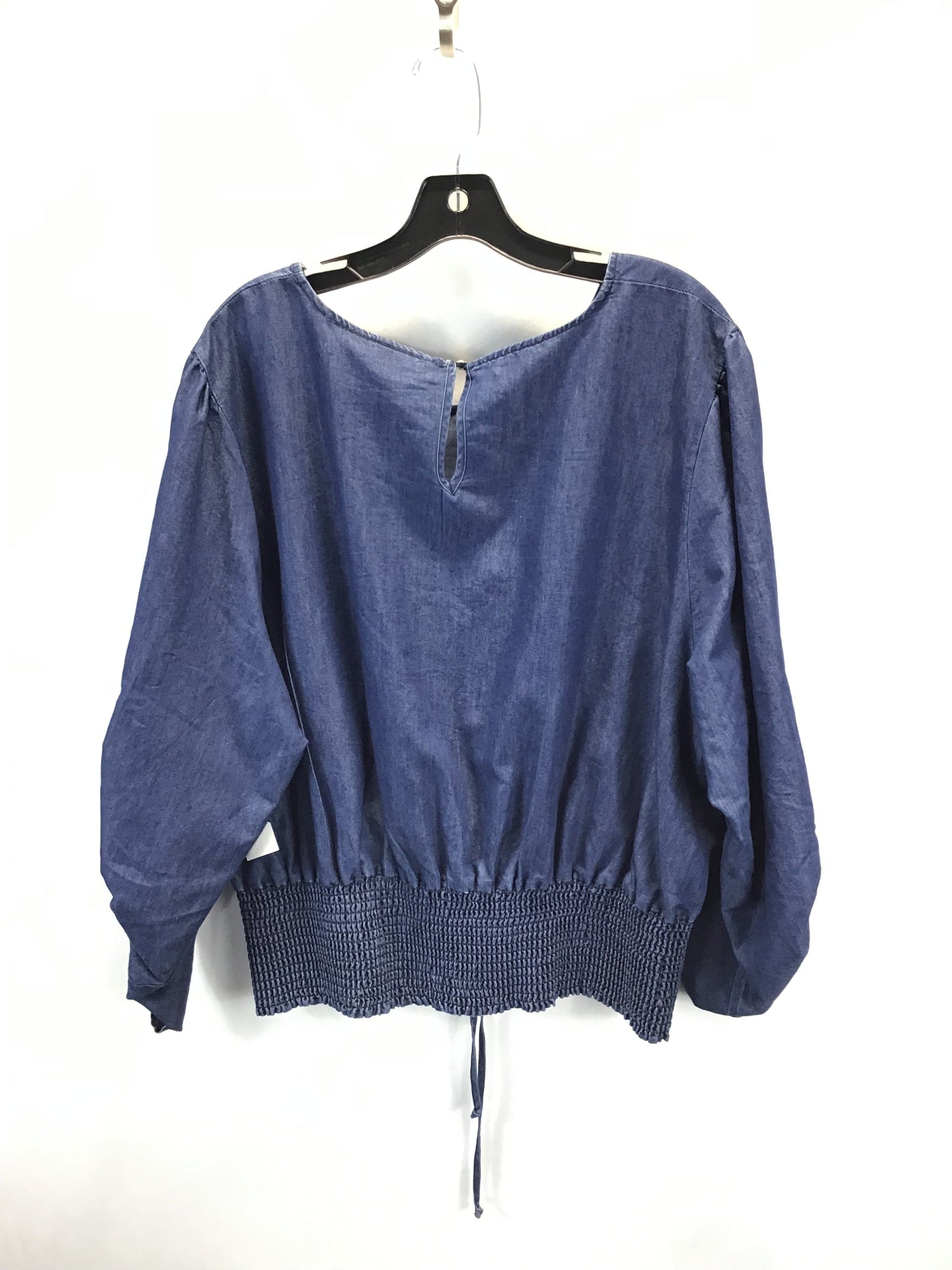 Top 3/4 Sleeve By Ashley Stewart In Blue Denim, Size: 2x