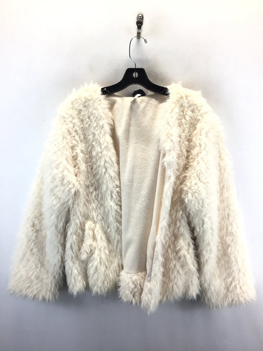 Coat Faux Fur & Sherpa By Clothes Mentor In Cream, Size: L