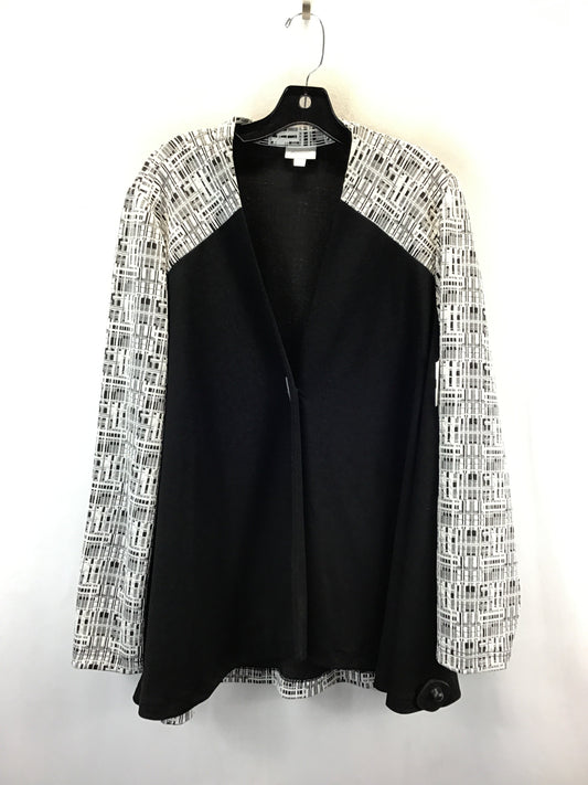 Cardigan By Avenue In Black & White, Size: 2x