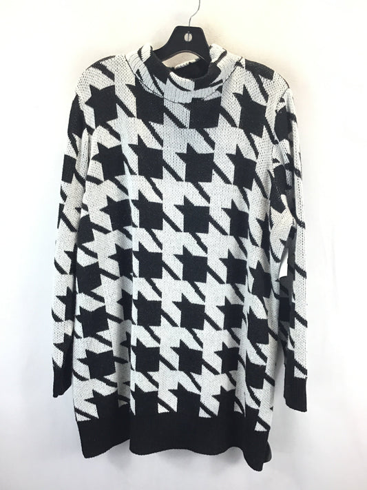 Sweater By Ashley Stewart In Black & White, Size: 2x