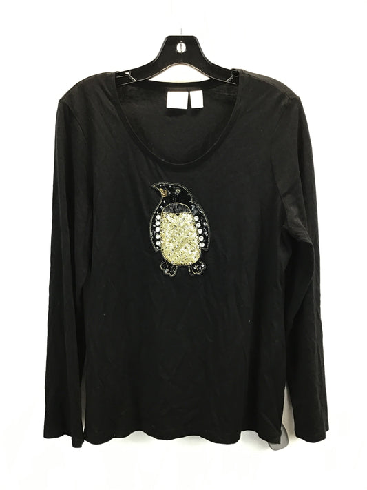 Top Long Sleeve By Zenergy By Chicos In Black, Size: M