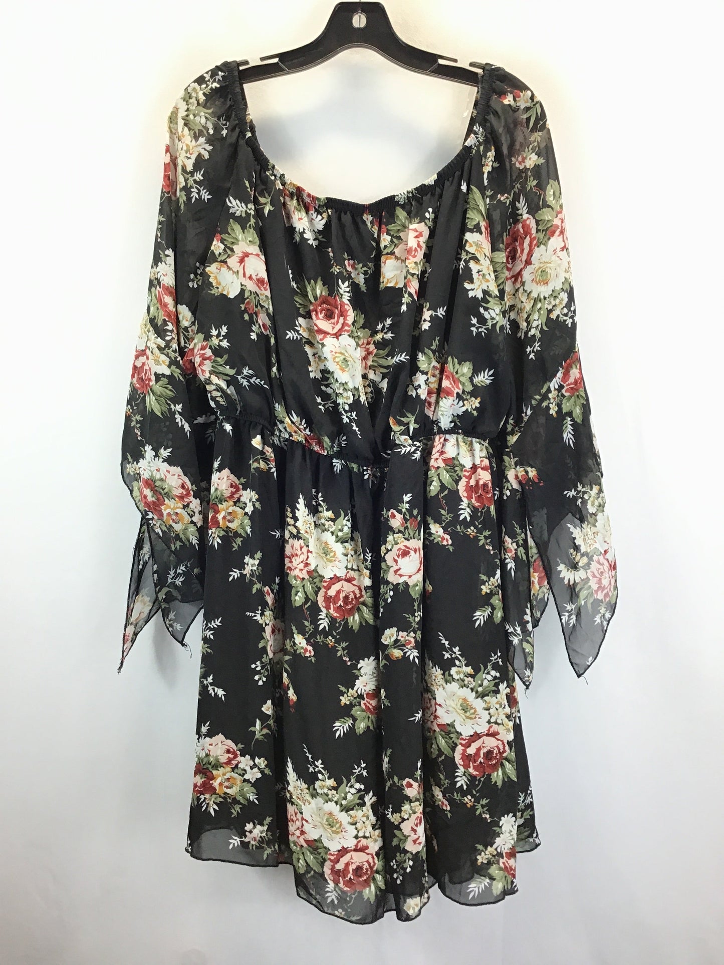 Floral Print Dress Casual Midi Vibe, Size 2x