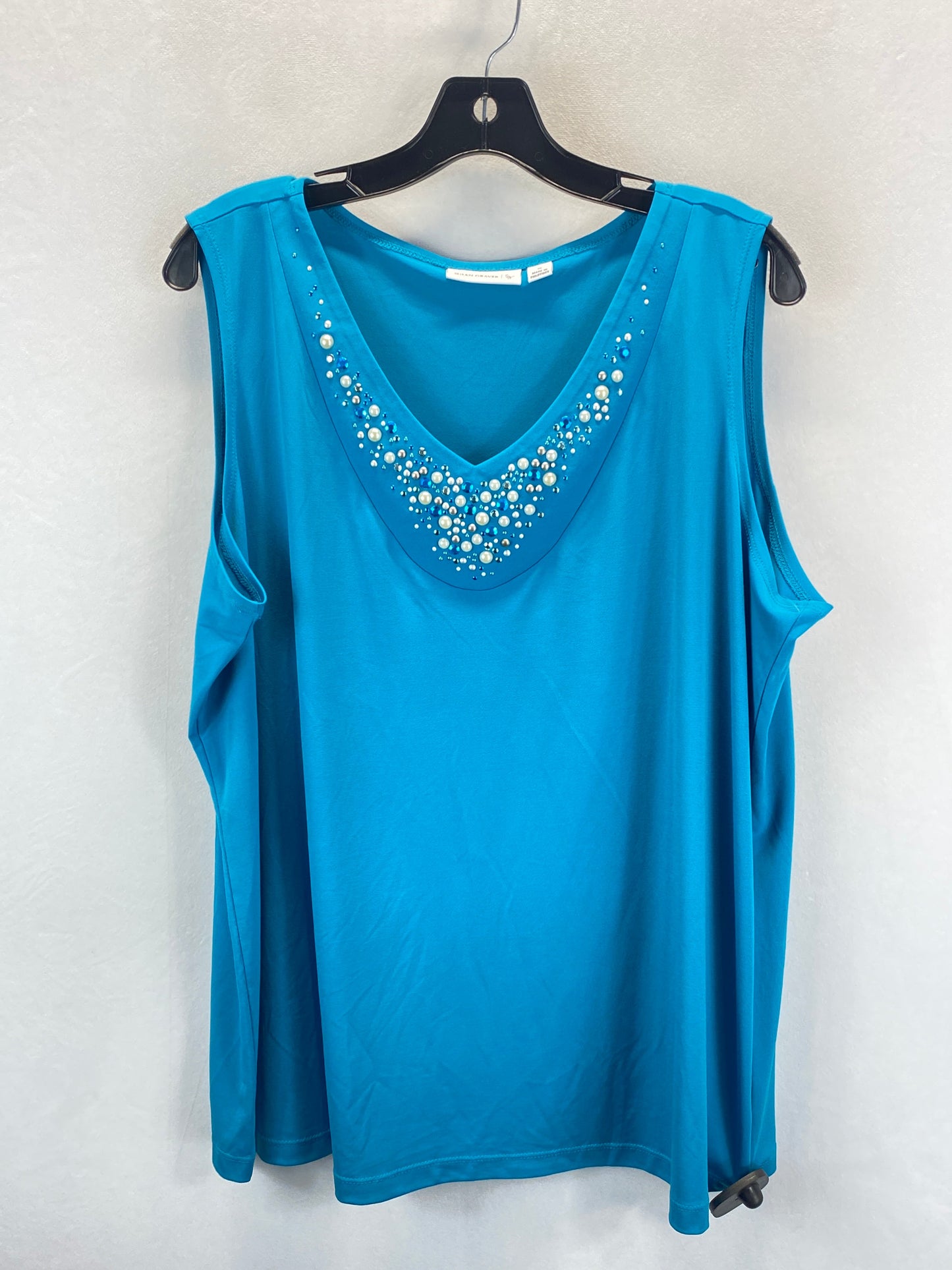 Blue Top Sleeveless Susan Graver, Size 1x