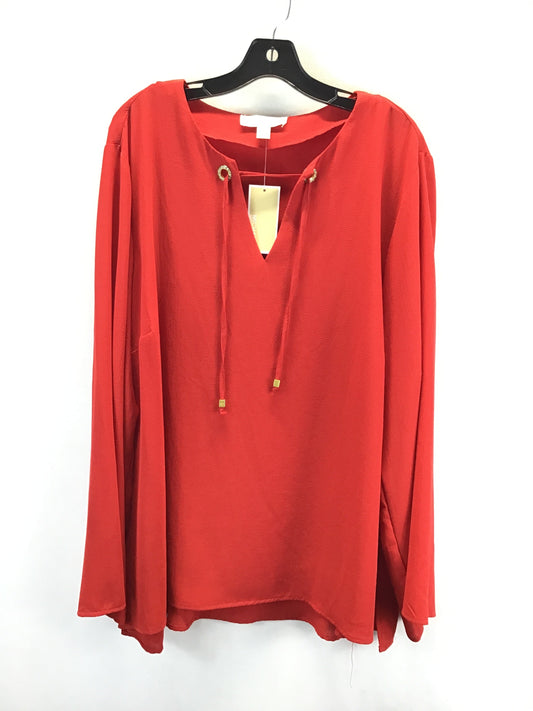 Top Long Sleeve By Michael By Michael Kors In Red, Size: 3x