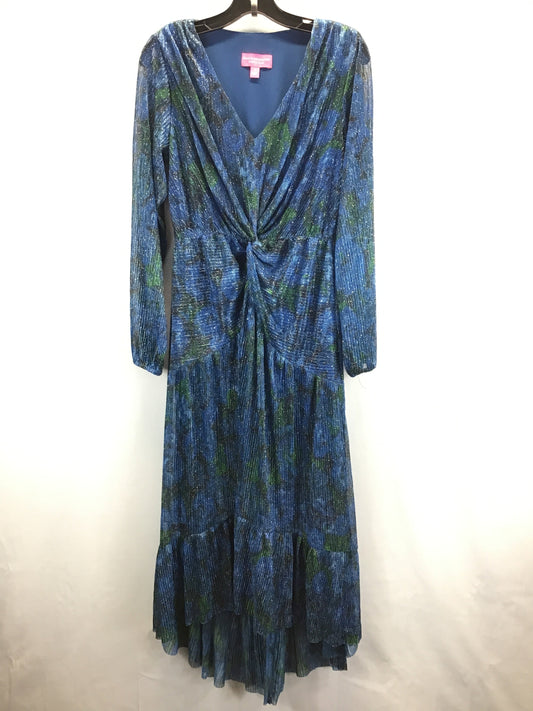 Blue Dress Casual Midi Isaac Mizrahi Live Qvc, Size Xs