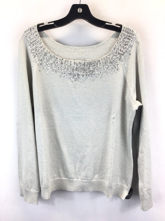 Sweater By Chicos In Silver, Size: 3