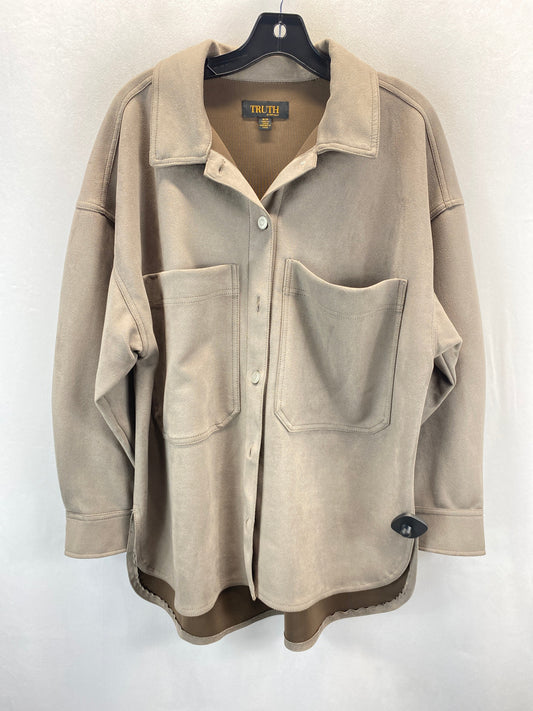 Jacket Shirt By Truth In Beige, Size: M