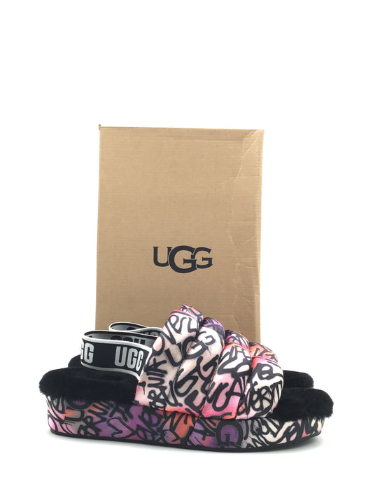 Shoes Designer By Ugg In Black & Pink, Size: 9