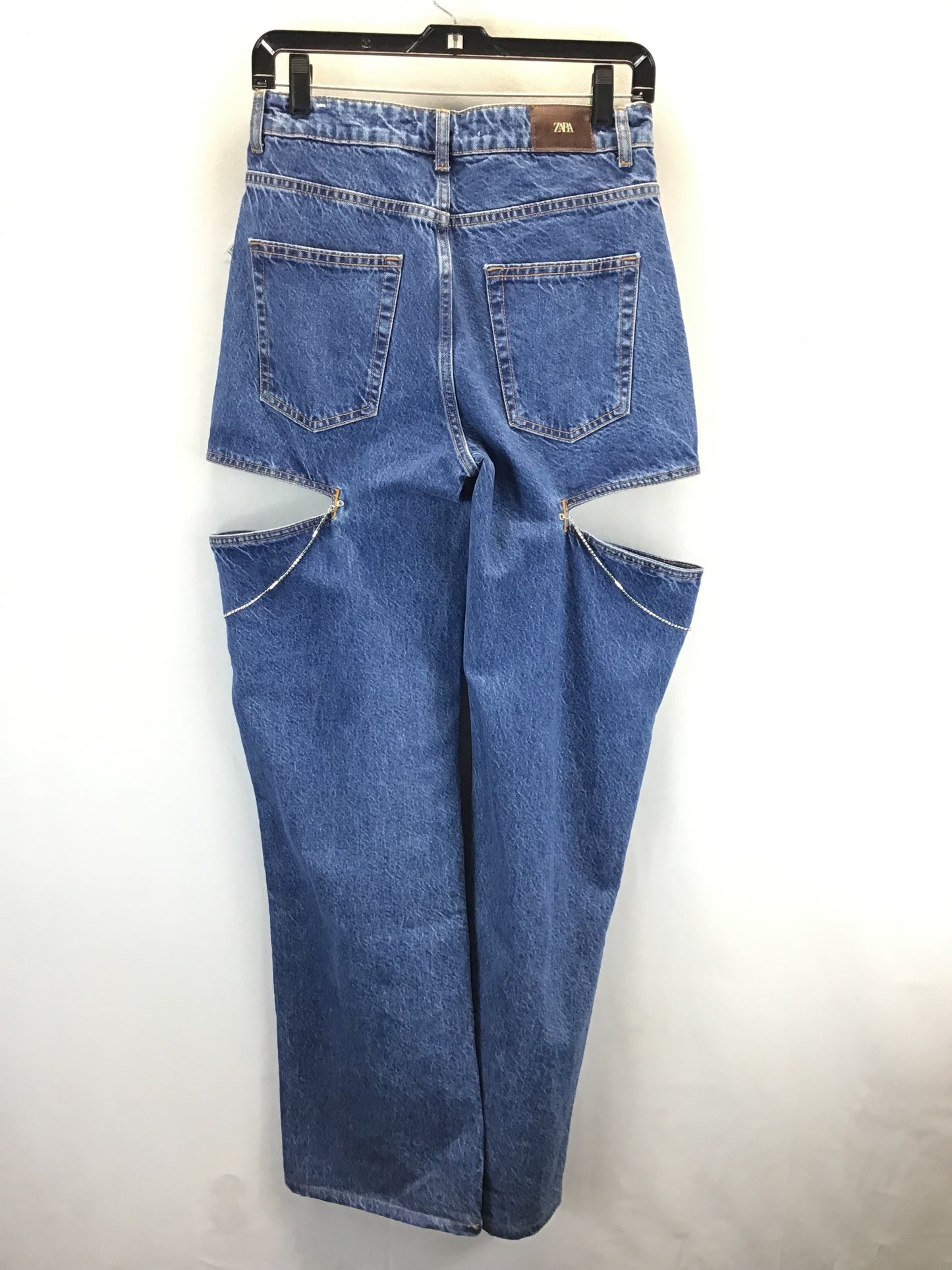 Jeans Boot Cut By Zara In Blue Denim, Size: 4