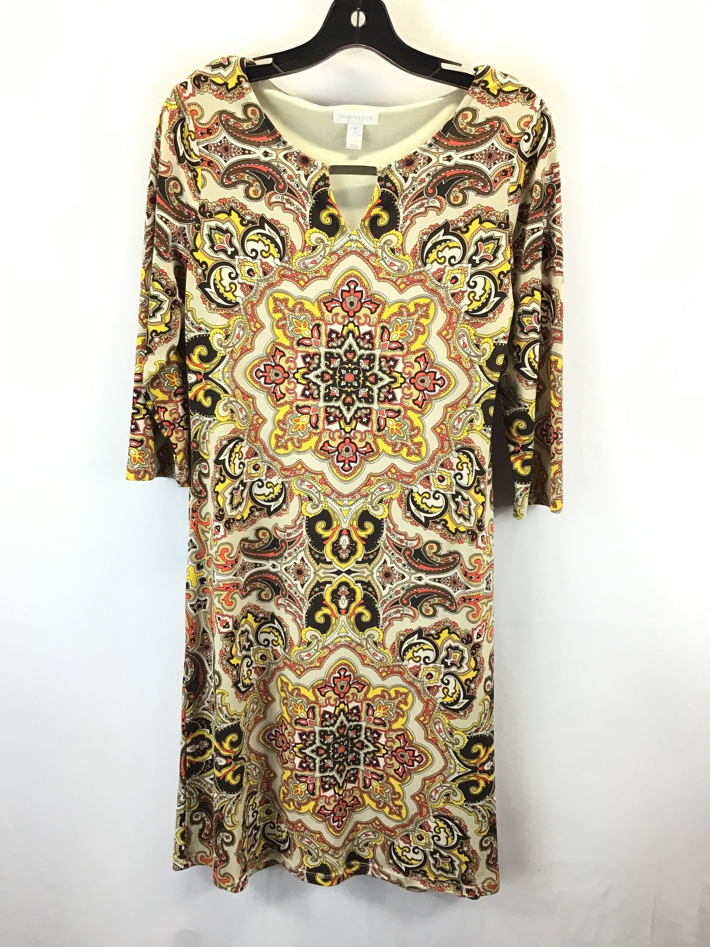 Dress Casual Midi By Charter Club In Multi-colored, Size: M