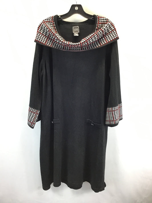 Dress Sweater By Clothes Mentor In Black & Red, Size: 3x