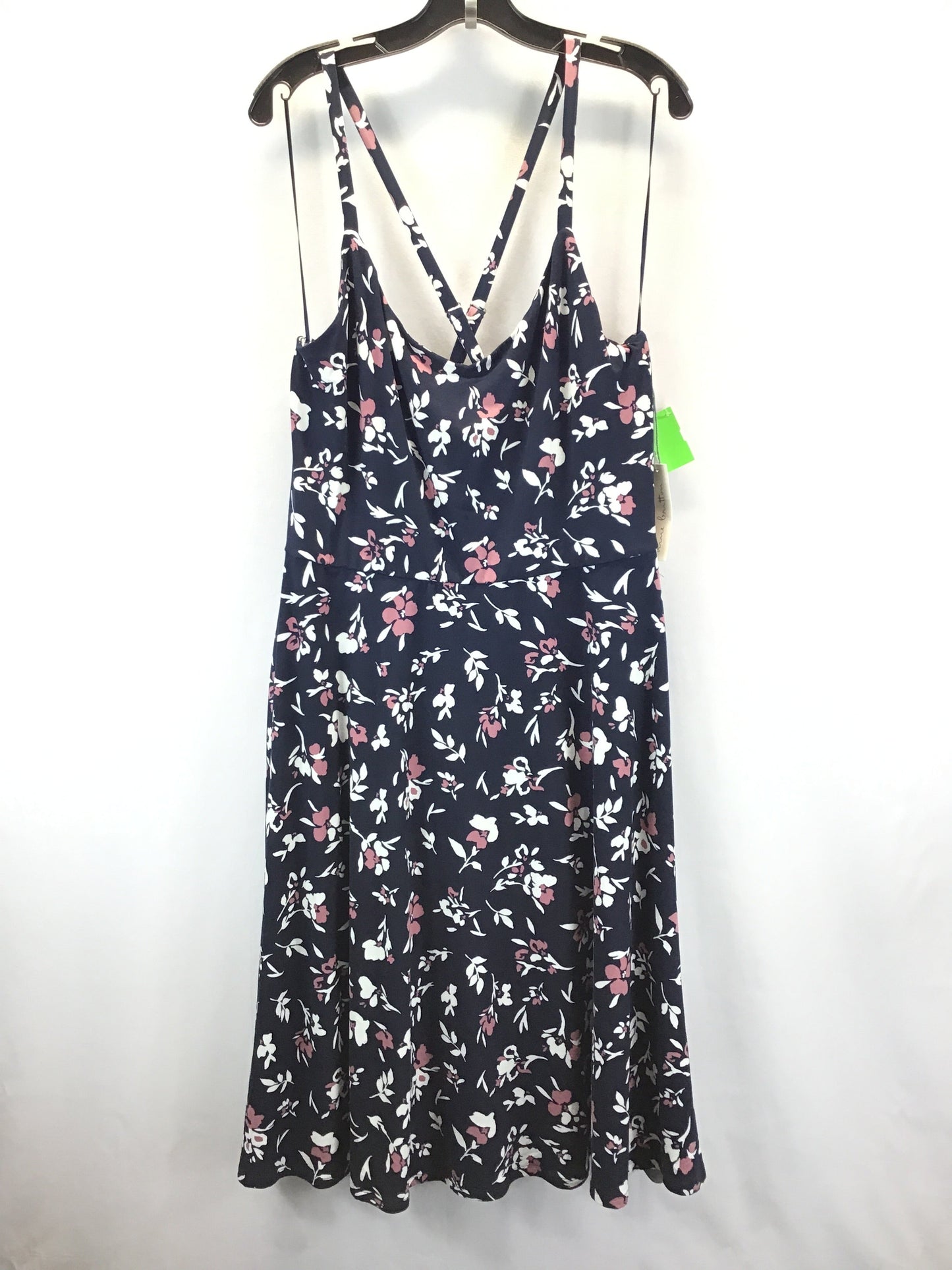 Blue Dress Casual Midi Clothes Mentor, Size 1x