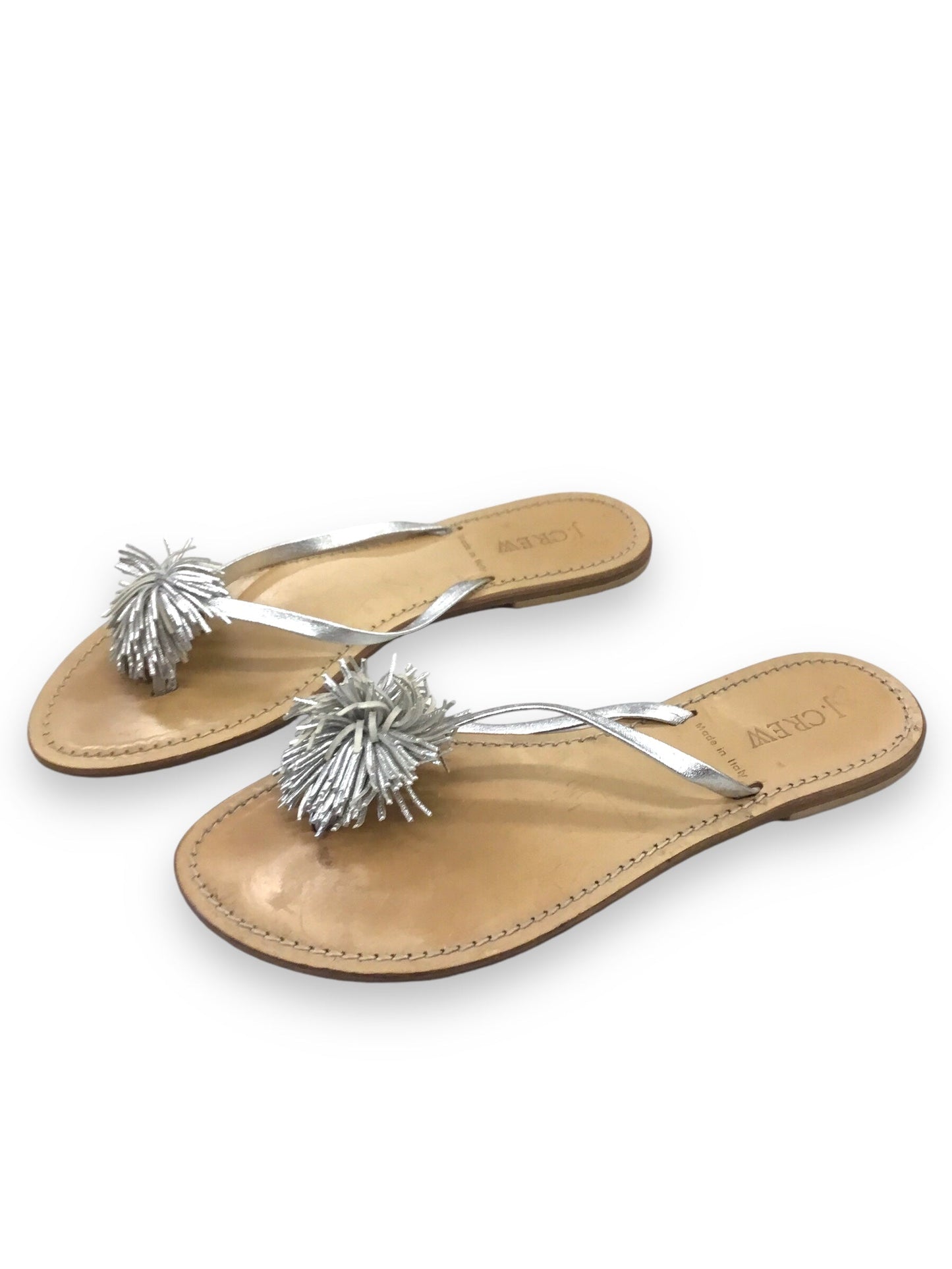 Sandals Flats By J. Crew In Silver, Size: 8