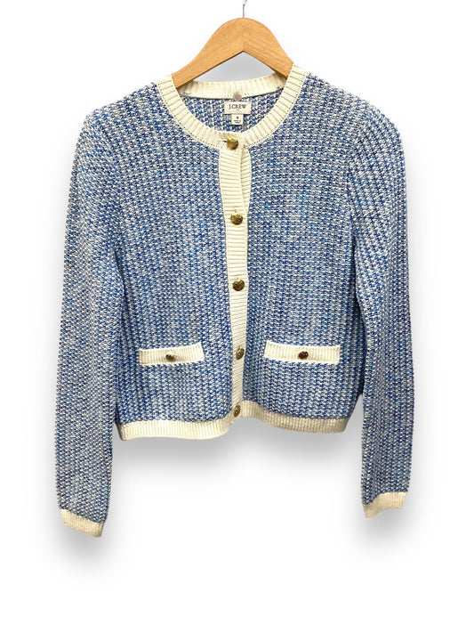 Sweater Cardigan By J. Crew In Blue & White, Size: S