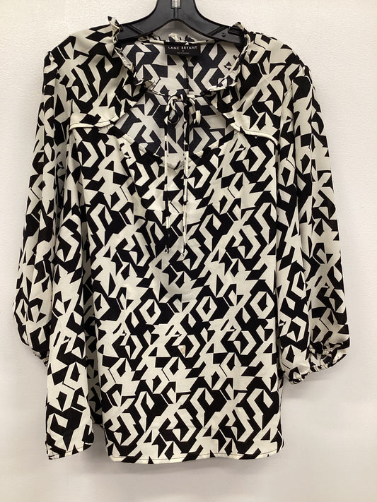 Top Long Sleeve By Lane Bryant In Black & Cream, Size: Xl