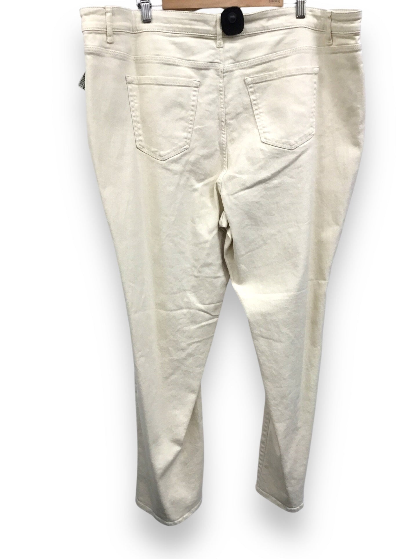 Jeans Straight By Falls Creek In Cream, Size: 1x