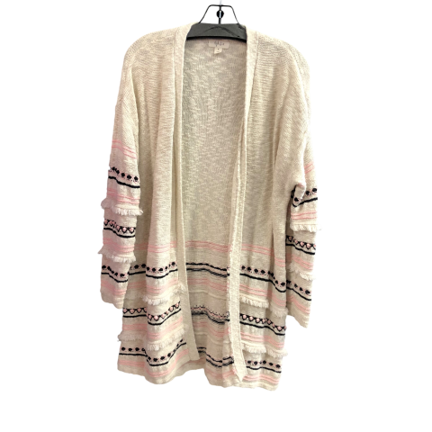 Cardigan By Style And Company In Cream & Pink, Size: M