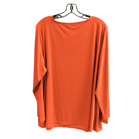 Top Long Sleeve By Susan Graver In Brown, Size: 2x