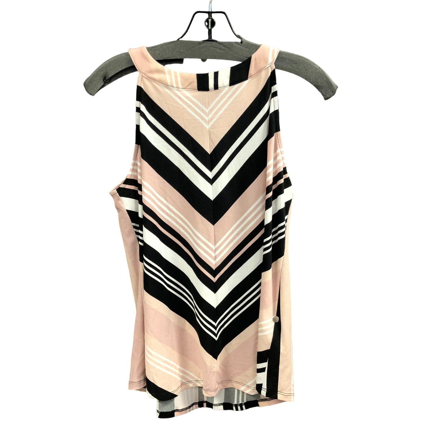 Top Sleeveless By Adrianna Papell In Black & Pink, Size: M