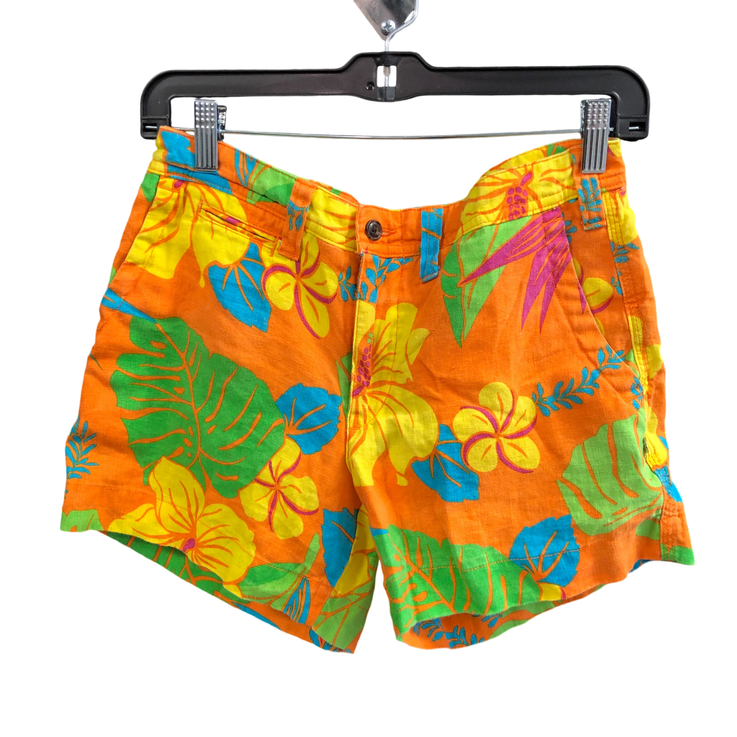 Shorts Designer By Polo Ralph Lauren In Orange & Yellow, Size: 2