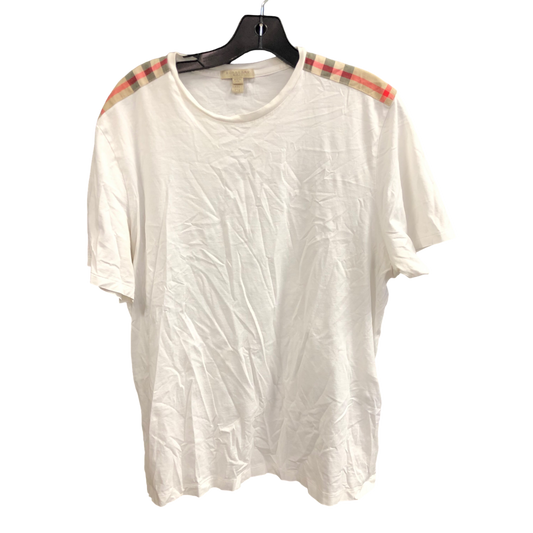 Top Short Sleeve Luxury Designer By Burberry In White, Size: Xxl