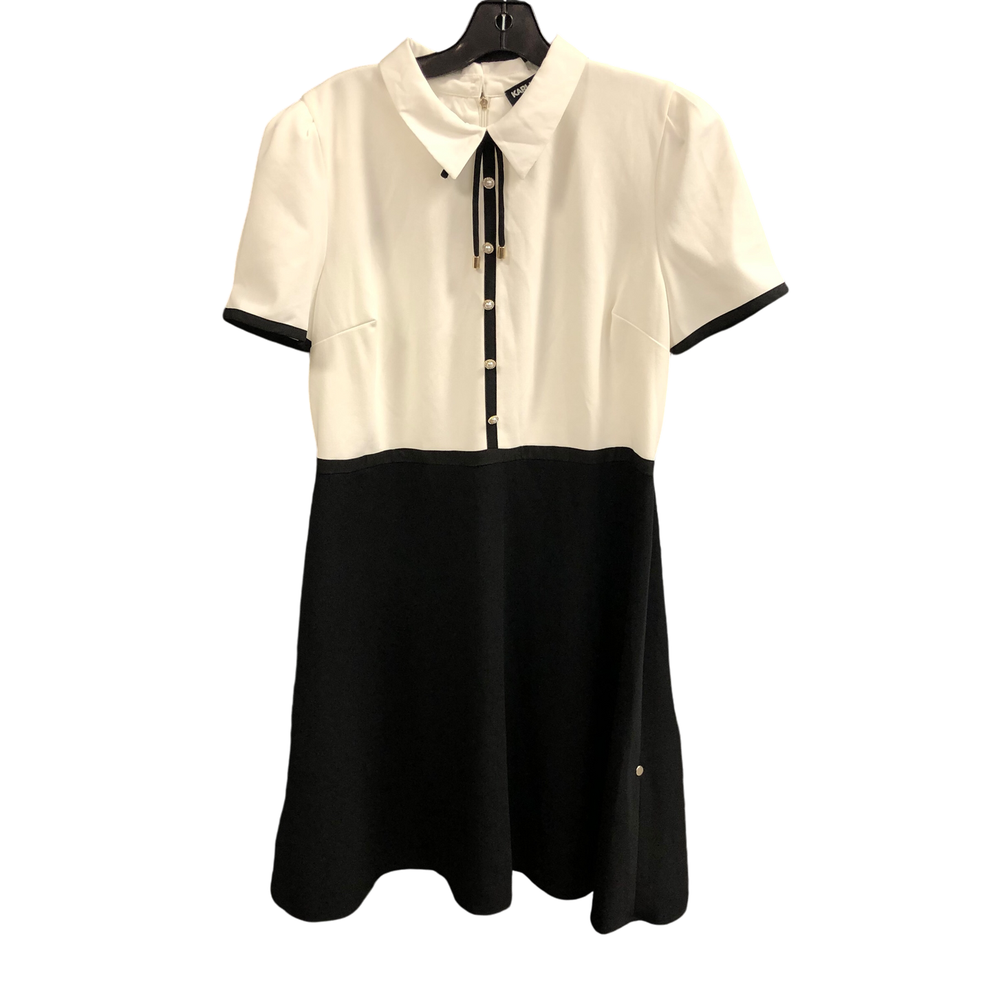 Dress Designer By Karl Lagerfeld In Black & White, Size: 14