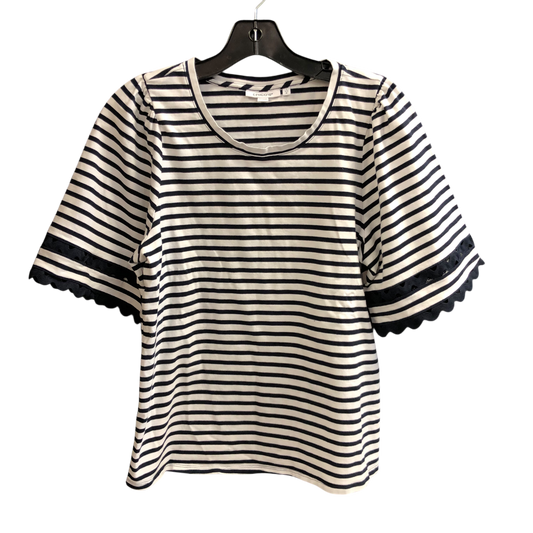 Top Short Sleeve By Chicos In Striped Pattern, Size: M