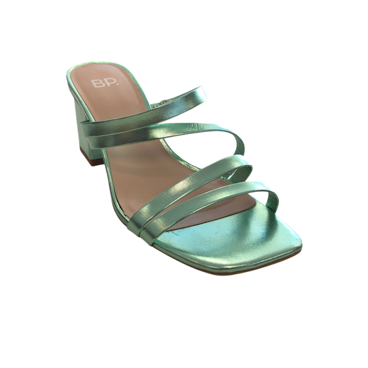 Sandals Heels Block By Bp In Green, Size: 6.5