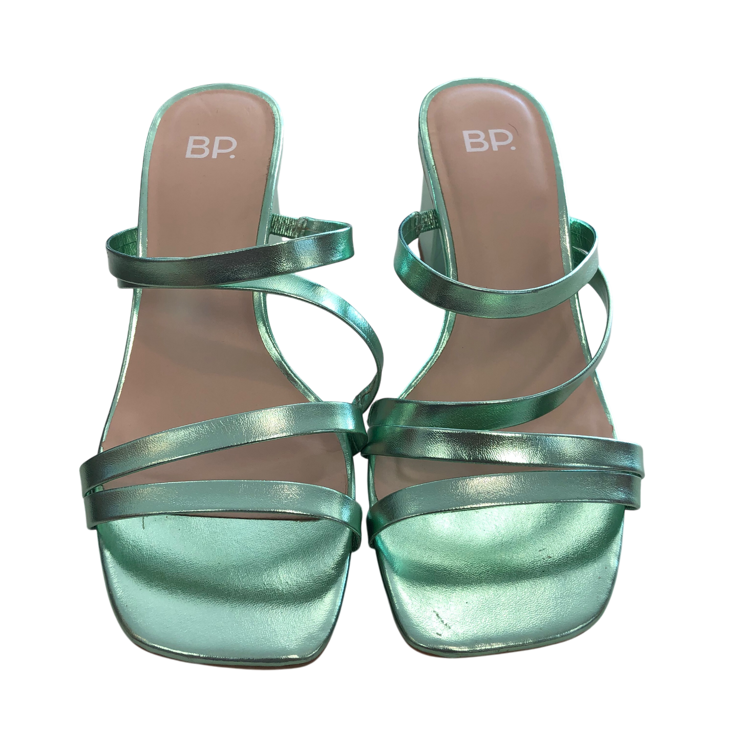 Sandals Heels Block By Bp In Green, Size: 6.5