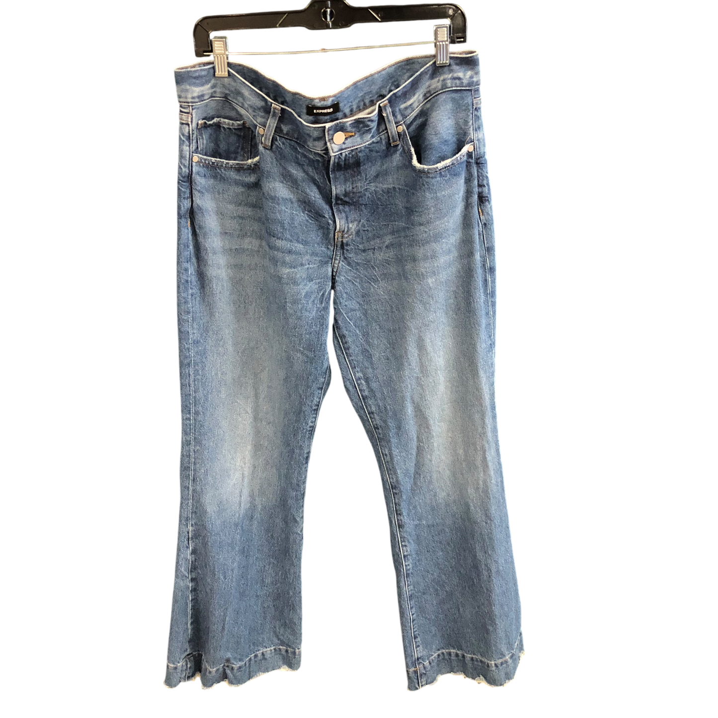 Jeans Flared By Express In Blue Denim, Size: 12