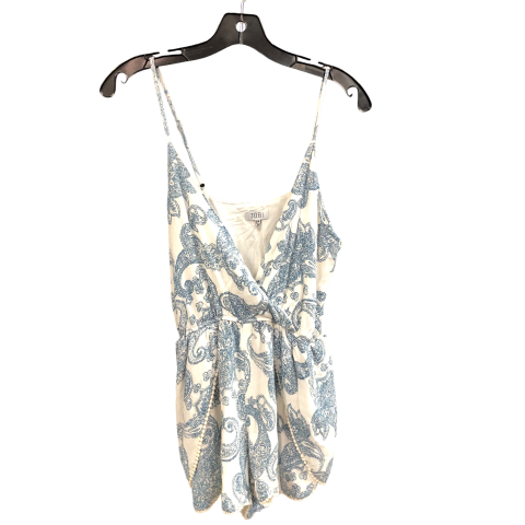 Romper Designer By Tobi In Blue & White, Size: S