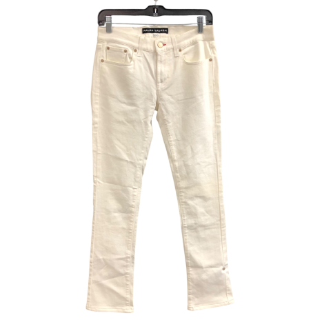 Jeans Designer By Ralph Lauren Black Label In Cream, Size: 4