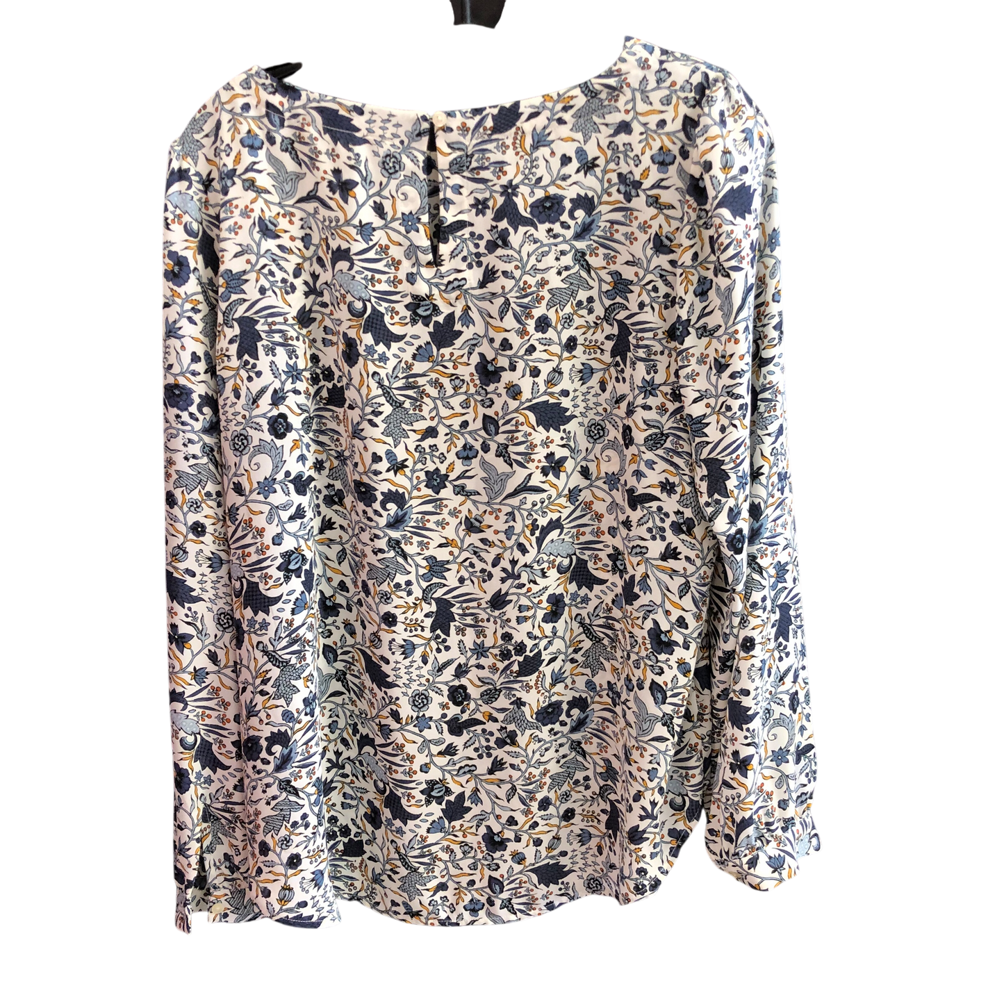 Top Long Sleeve By Loft In Blue & White, Size: M