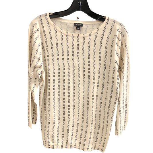 Sweater By Ann Taylor In Cream, Size: L