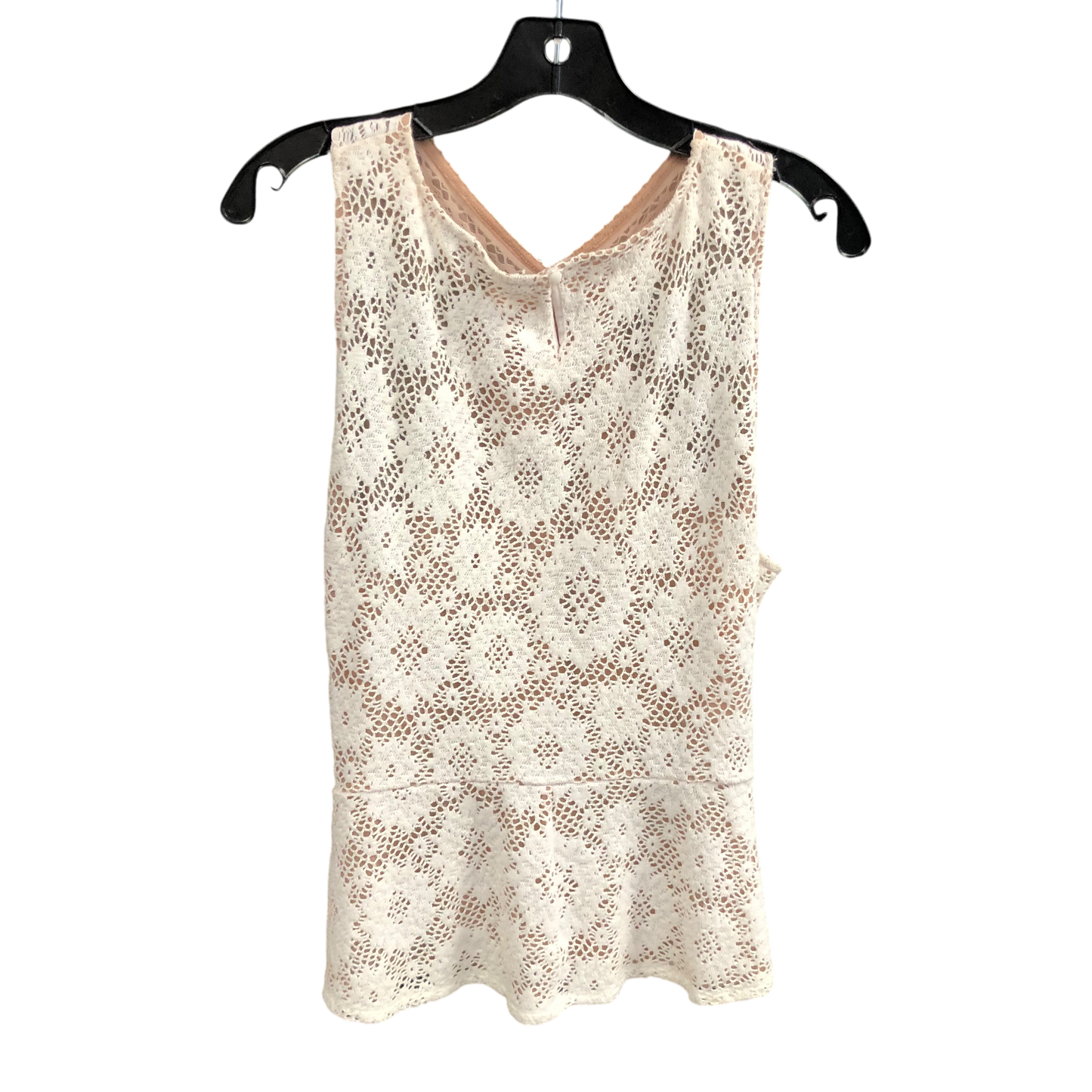 Top Sleeveless By Bcbgmaxazria In White, Size: L