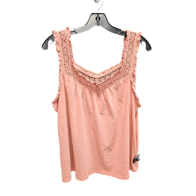 Top Sleeveless By Loft In Pink, Size: L