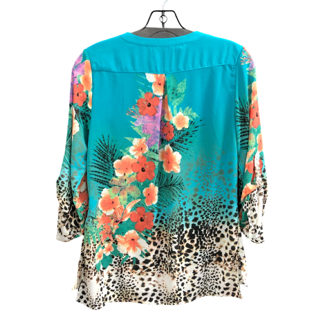 Top 3/4 Sleeve By Soft Surroundings In Teal, Size: Xs