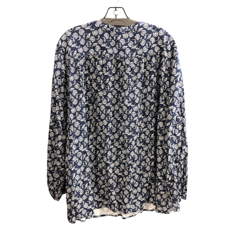 Top Long Sleeve By Old Navy In Blue & White, Size: 2x