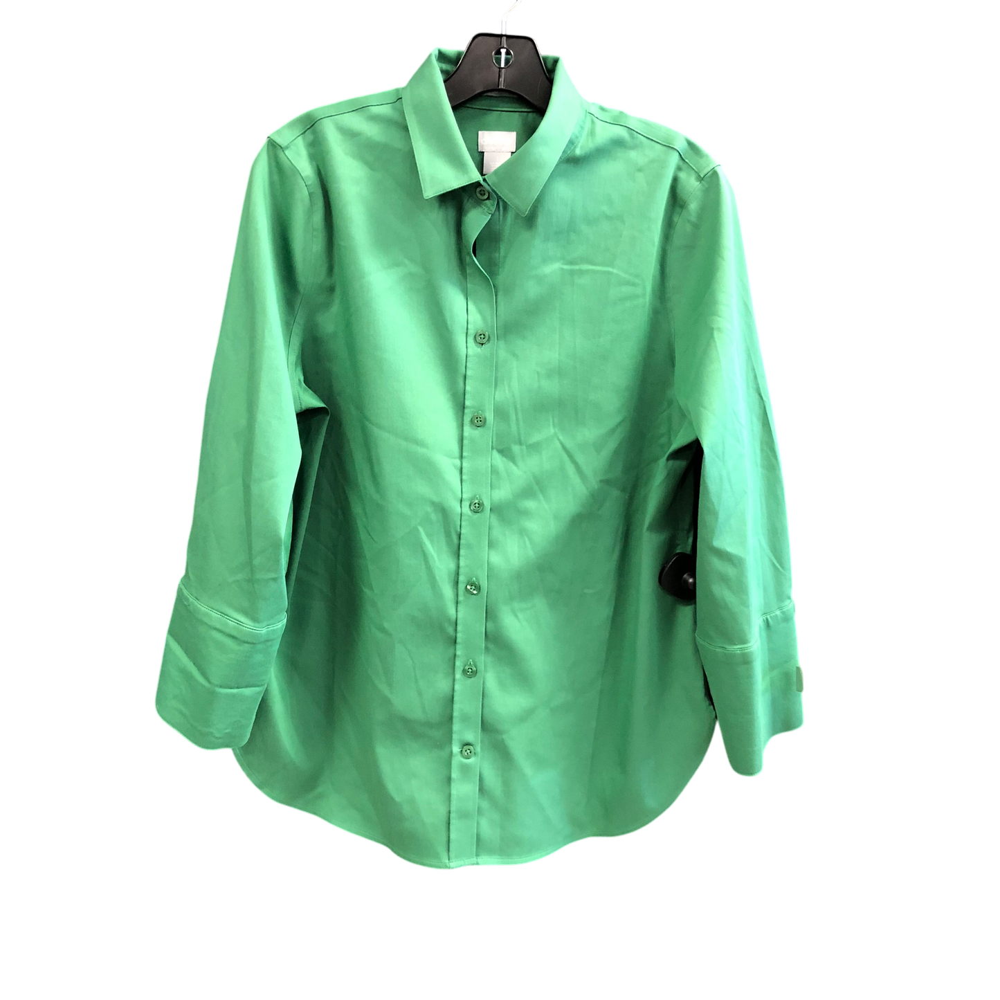 Top 3/4 Sleeve By Chicos In Green, Size: M