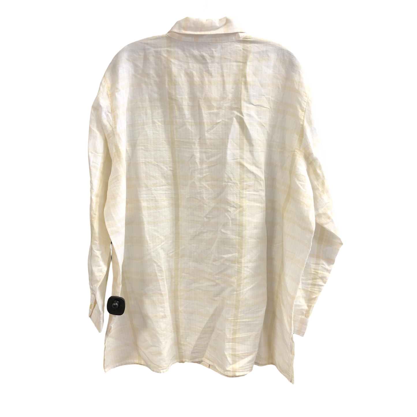 Top Long Sleeve By Style And Company In White & Yellow, Size: 18